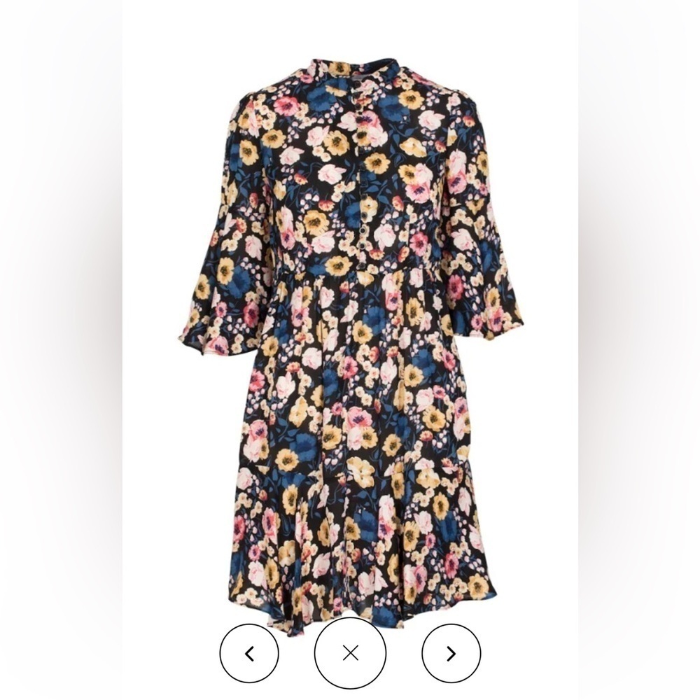 byTiMo Vintage Drape Mini Dress in Flora Black - Picture 2 of 16